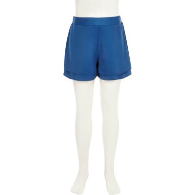 Girls blue high waisted shorts